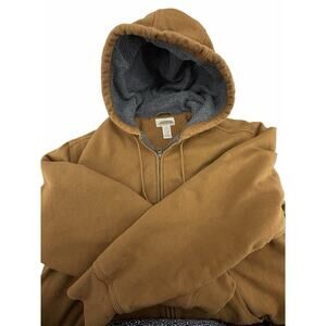L.L.Bean Katahdin Iron Works Sherpa Lined Full Zip Hoodie Tan Men’s Large Heavy